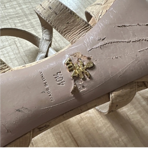 PRADA beige 40.5 9.5 open-toe strappy natural cork shoes - very pretty new $825 - Picture 6 of 6